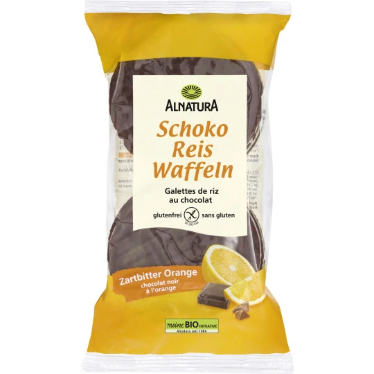 Alnatura Bio Schoko Reis Waffeln Zartbitter Orange 100G 3 Alnatura Bio Schoko Reis Waffeln Zartbitter Orange 100G