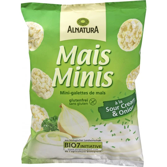 Alnatura Bio Mais Minis A La Sour Cream & Onion 50G 3 Alnatura Bio Mais Minis A La Sour Cream & Onion 50G