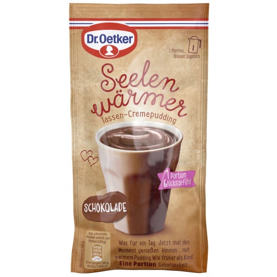 Dr. Oetker Seelenwärmer Tassen-Cremepudding Schokolade 59G 3 Dr. Oetker Seelenwärmer Tassen-Cremepudding Schokolade 59G