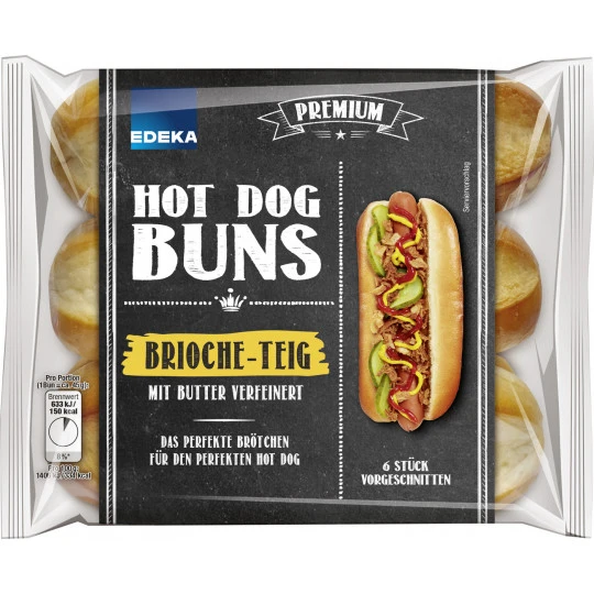 EDEKA Brioche Hot Dog Buns 6ST 270g 3 EDEKA Brioche Hot Dog Buns 6ST 270g