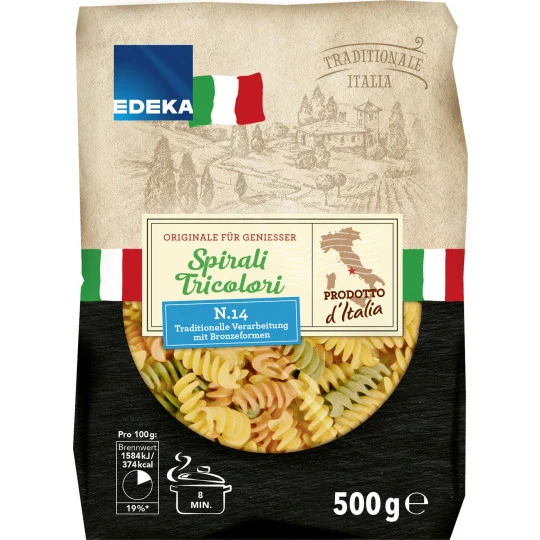 EDEKA Italia Spirali Tricolori 500G 3 EDEKA Italia Spirali Tricolori 500G