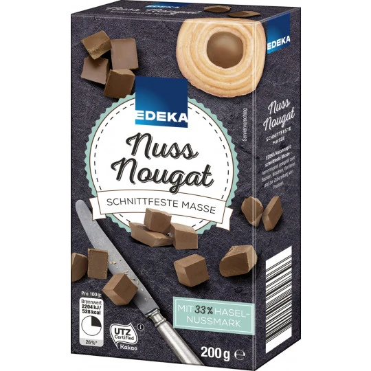 EDEKA Nussnougat Schnittfeste Masse 200G 3 EDEKA Nussnougat Schnittfeste Masse 200G