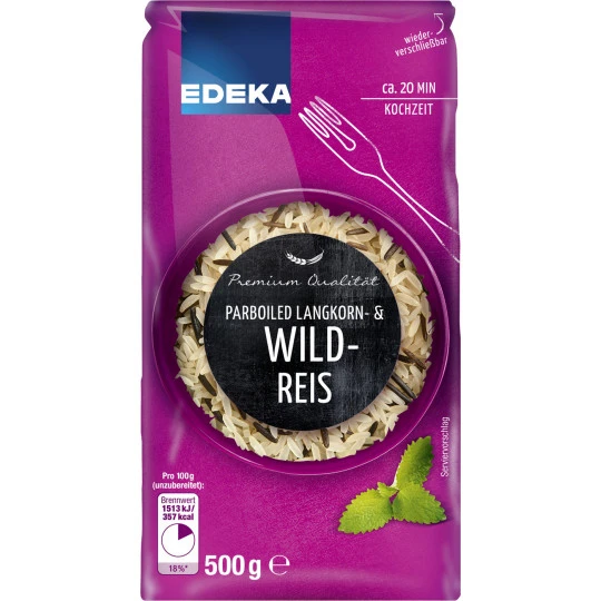 EDEKA Parboiled Langkorn- & Wild-Reis 500G 3 EDEKA Parboiled Langkorn- & Wild-Reis 500G