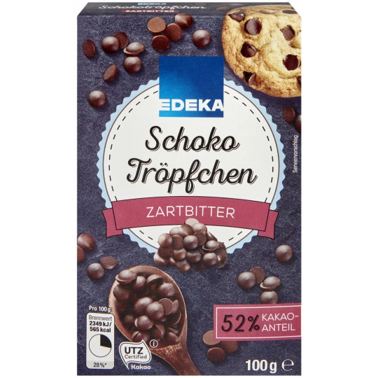 EDEKA Schokotröpfchen Zartbitter 100G 3 EDEKA Schokotröpfchen Zartbitter 100G