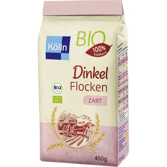 Kölln Bio Dinkelkorn Flocken Zart 450G 3 Kölln Bio Dinkelkorn Flocken Zart 450G