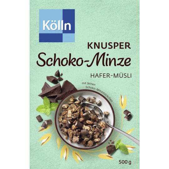 Kölln Müsli Knusper Schoko-Minze 500G 3 Kölln Müsli Knusper Schoko-Minze 500G
