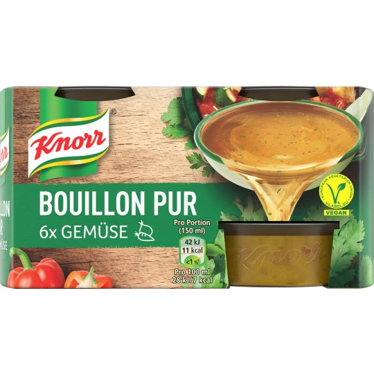Knorr Bouillon Pur Gemüse 6ST 168G 3 Knorr Bouillon Pur Gemüse 6ST 168G