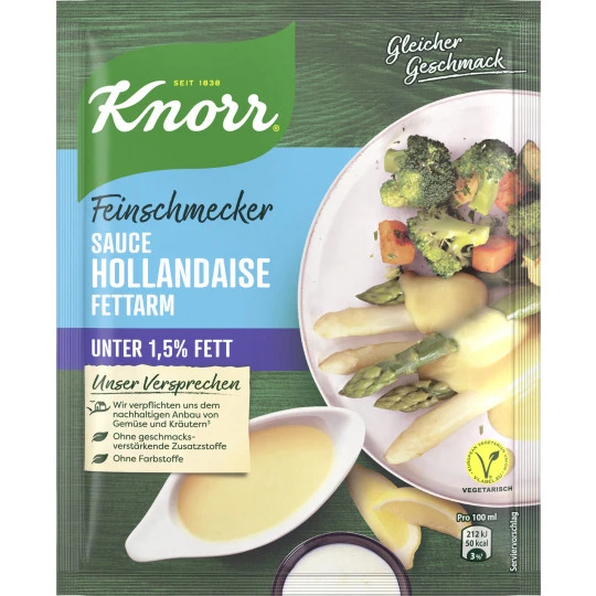 Knorr Feinschmecker Sauce Hollandaise Fettarm 33G 3 Knorr Feinschmecker Sauce Hollandaise Fettarm 33G