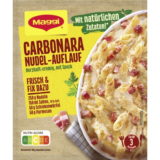 Maggi Carbonara Nudel-Auflauf 37G 3 Maggi Carbonara Nudel-Auflauf 37G