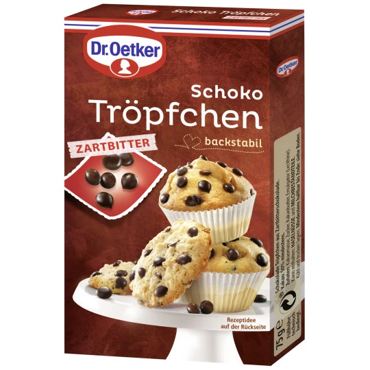 Dr. Oetker Schoko Tröpfchen Zartbitter 75G 3 Dr. Oetker Schoko Tröpfchen Zartbitter 75G