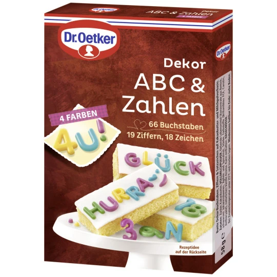 Dr. Oetker Dekor ABC & Zahlen 58G 3 Dr. Oetker Dekor ABC & Zahlen 58G