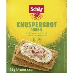 Schär Knusperbrot Dunkel Fettarm Mit Teff Und Buchweizen 125G