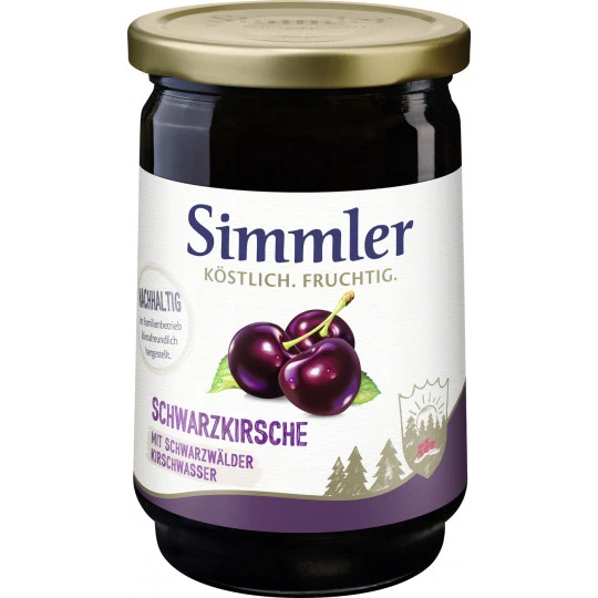 Simmler Konfitüre EXTRA Schwarzkirsch Mit Kirschwasser 450G 3 Simmler Konfitüre EXTRA Schwarzkirsch Mit Kirschwasser 450G