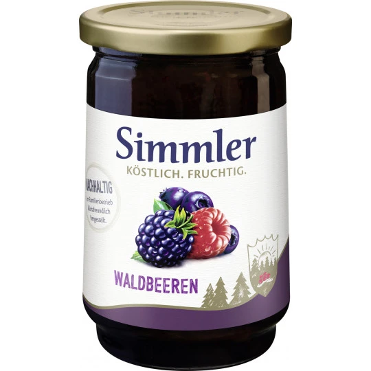 Simmler Konfitüre EXTRA Waldbeeren 450G 3 Simmler Konfitüre EXTRA Waldbeeren 450G