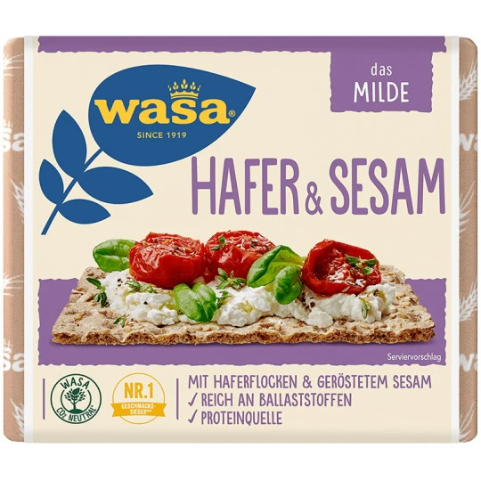 Wasa Knäckebrot Hafer & Sesam 230G 3 Wasa Knäckebrot Hafer & Sesam 230G